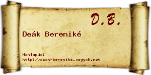 Deák Bereniké névjegykártya