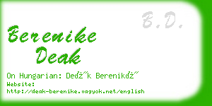 berenike deak business card